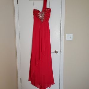 MACY'S One Shoulder Red Gown